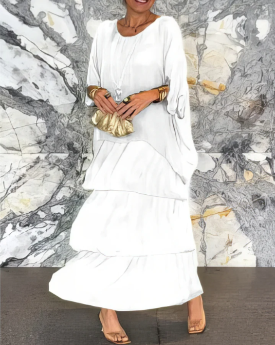 Celeste | Elegant Tummy Covering Maxi Dress