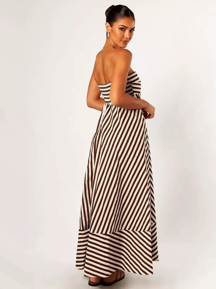 Candace - Elegant Flowy Strapless Maxi Dress