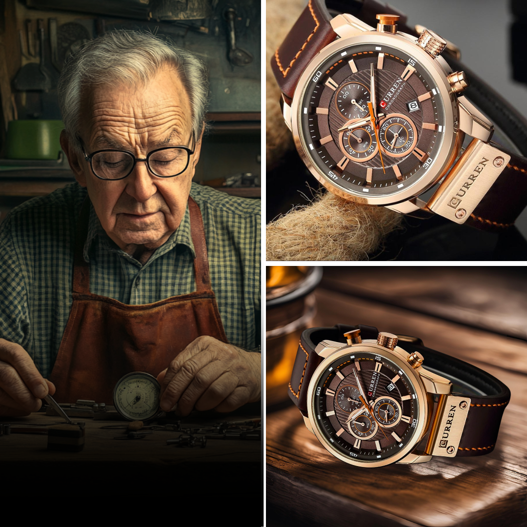 Elegant Leather-Band Quartz Watch