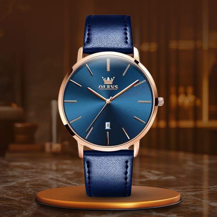 Vintage Car-Inspired Leather Watch
