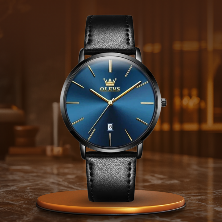 Vintage Car-Inspired Leather Watch