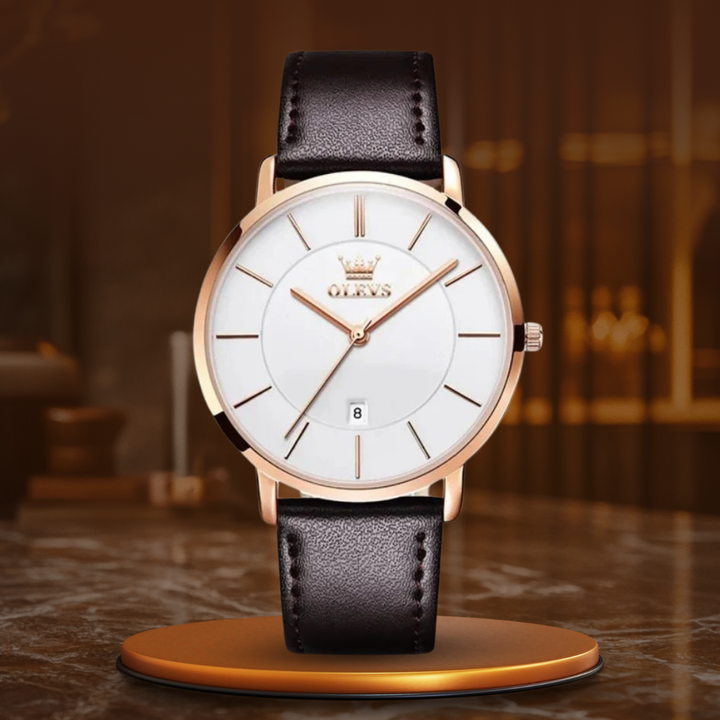 Vintage Car-Inspired Leather Watch