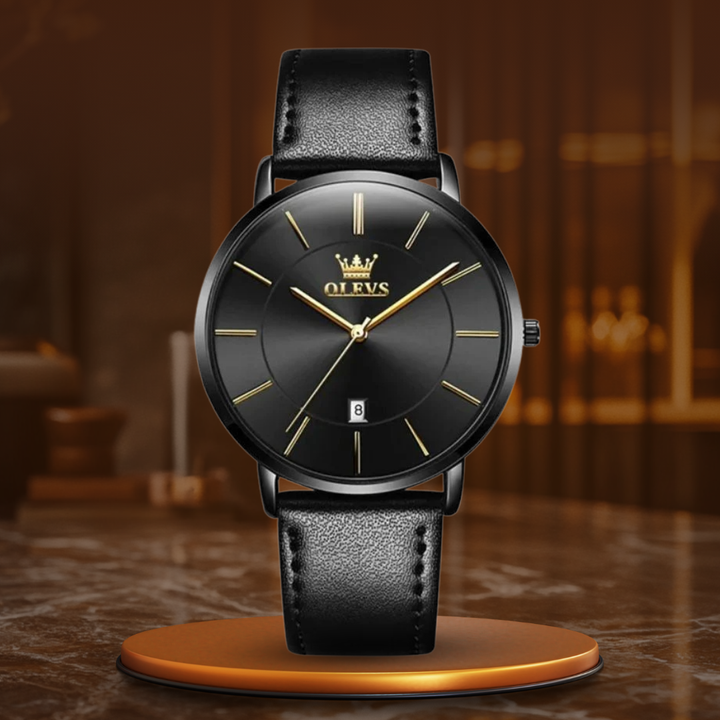 Vintage Car-Inspired Leather Watch