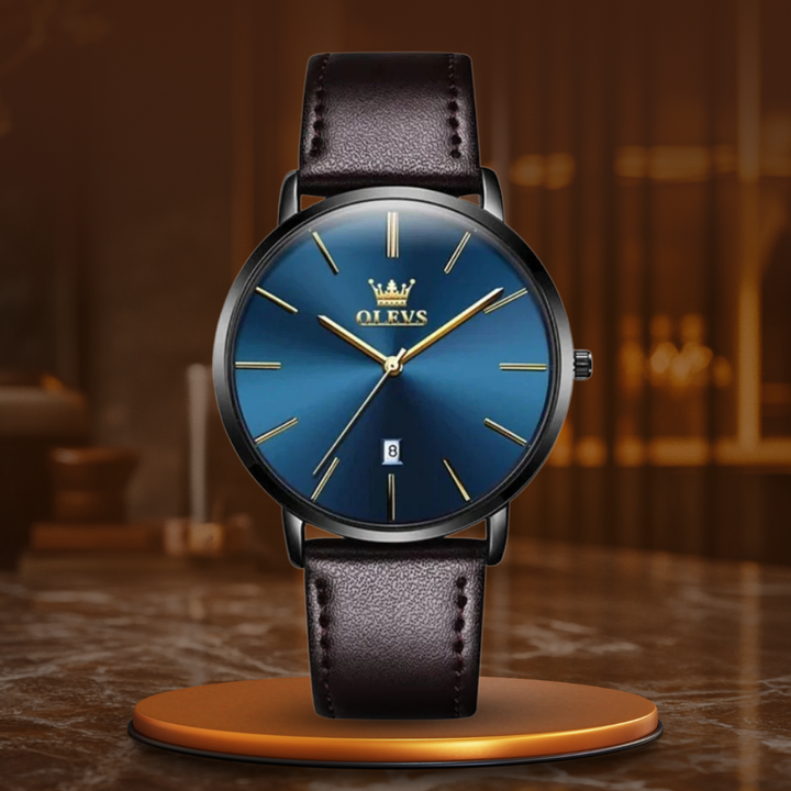 Vintage Car-Inspired Leather Watch