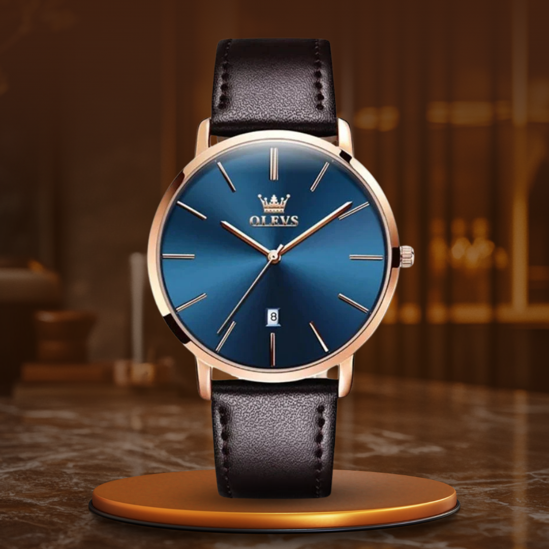 Vintage Car-Inspired Leather Watch