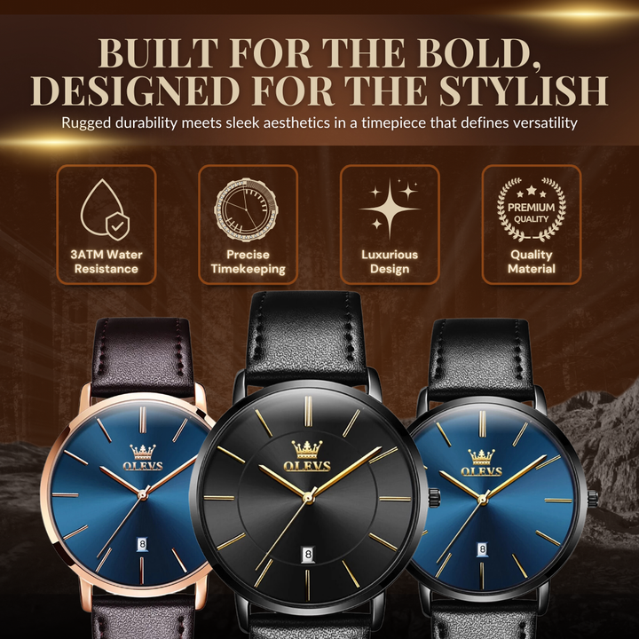 Vintage Car-Inspired Leather Watch