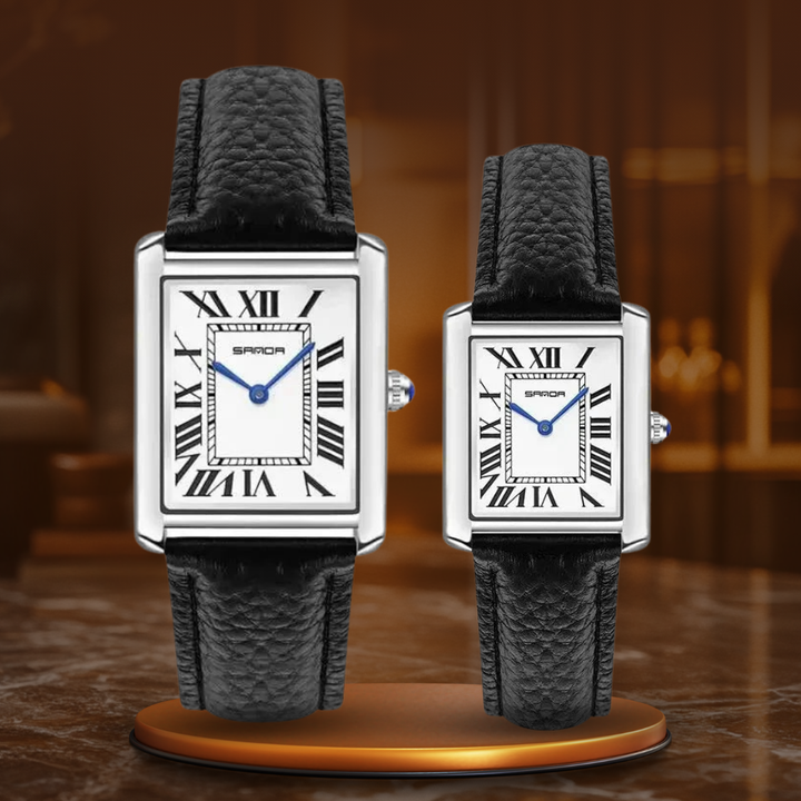Modern Love Square Couple Watches