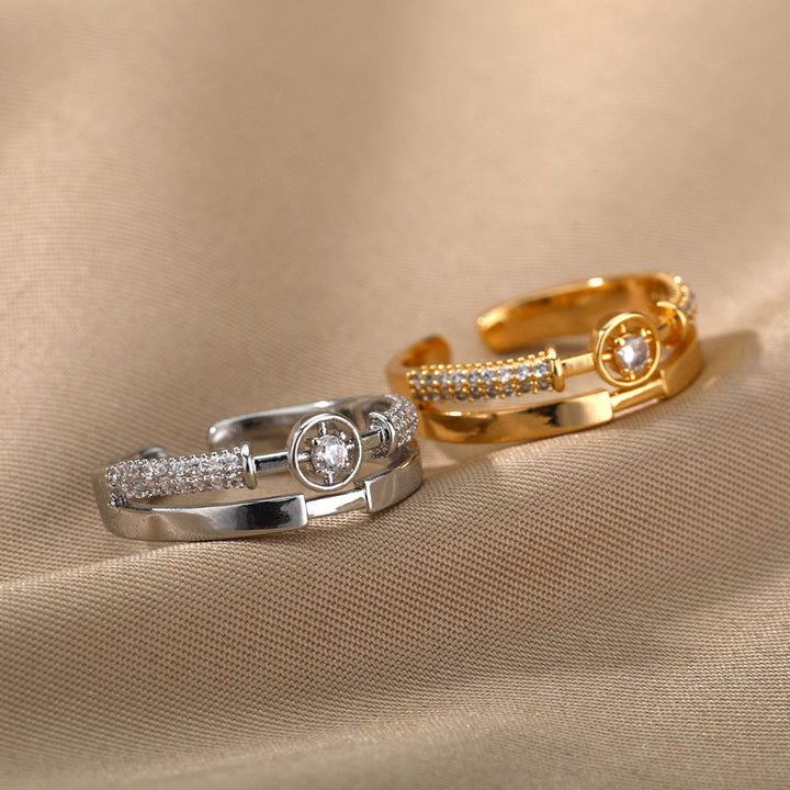 Daisy | Adjustable Star Ring in Gold Zircon