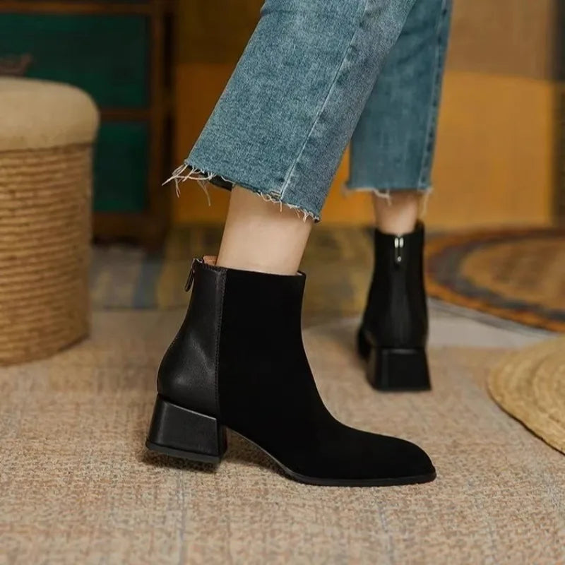 Frosted Leather Boots