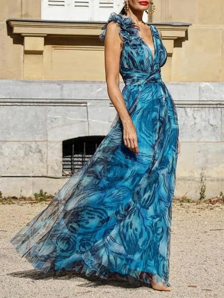Lorena - Elegant Sleeveless Floral Maxi Dress