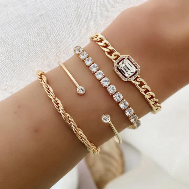 Domitia Calvina Bracelet Set | 18K Gold