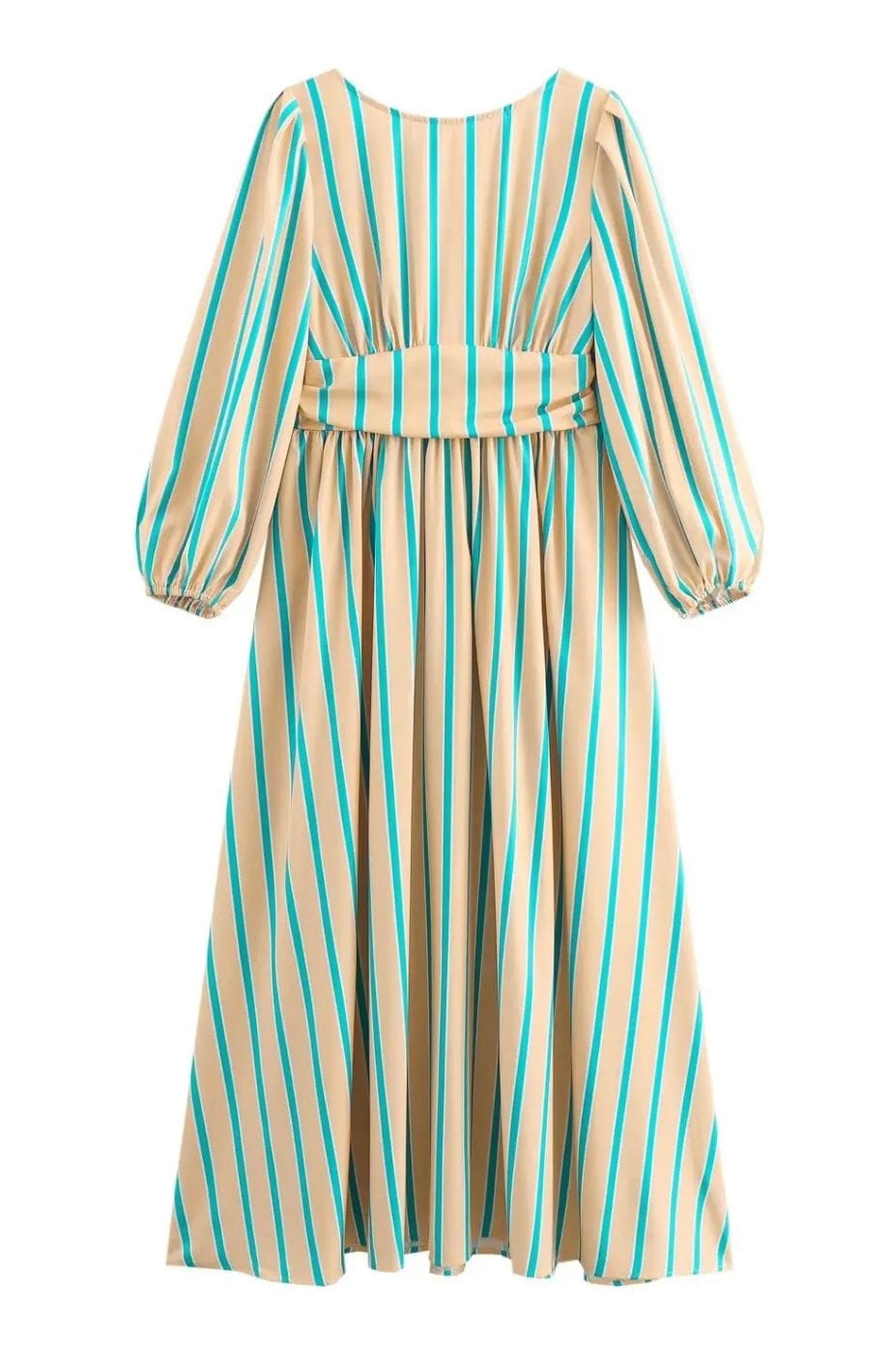 Diana - Elegant Stripped Backless Maxi Dress