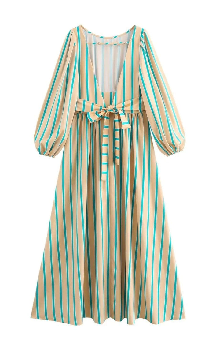Diana - Elegant Stripped Backless Maxi Dress