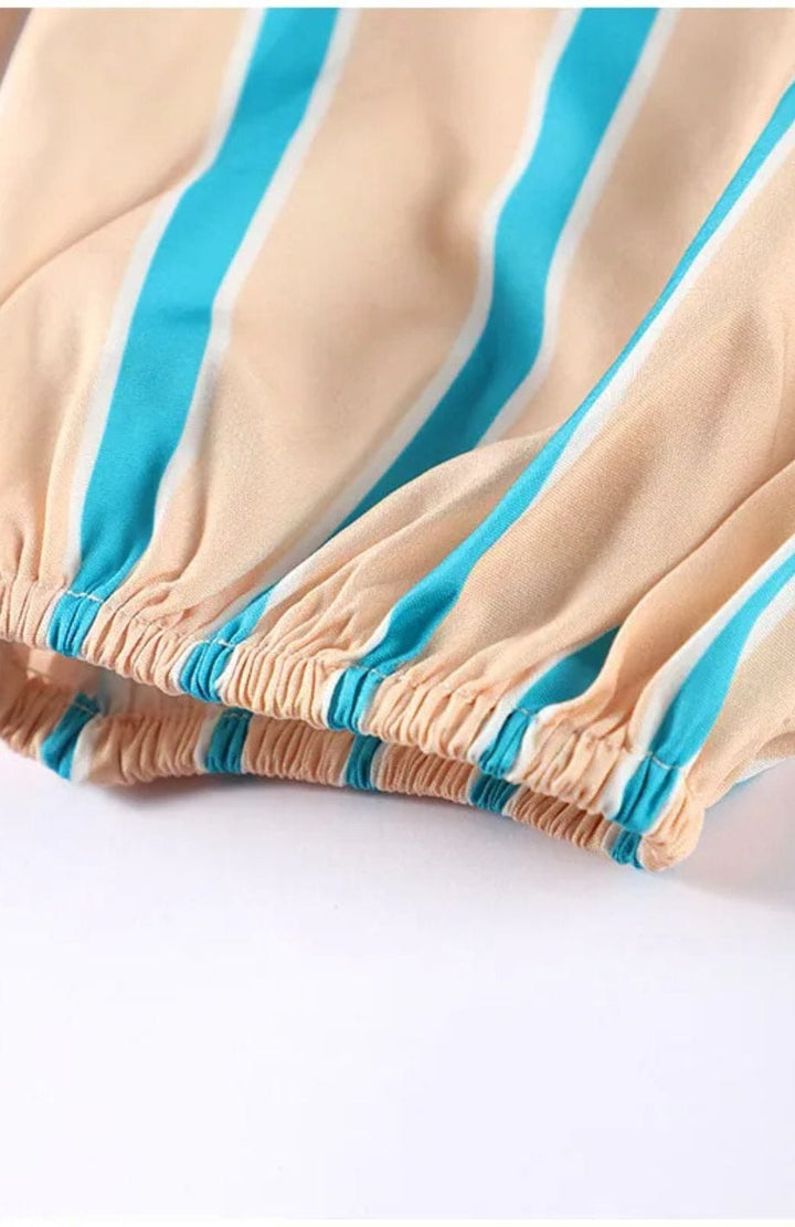 Diana - Elegant Stripped Backless Maxi Dress