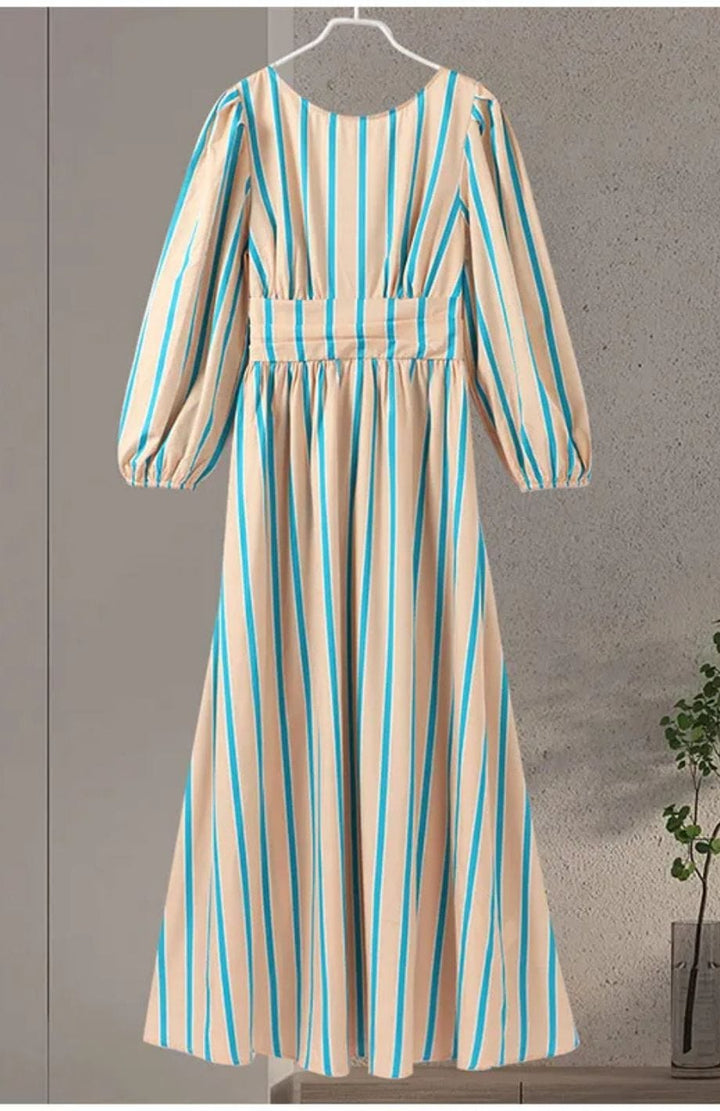 Diana - Elegant Stripped Backless Maxi Dress