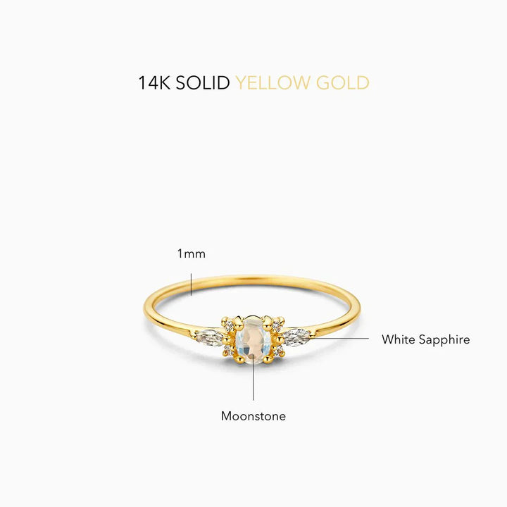 Moonstone Muse Ring | Gold 14k